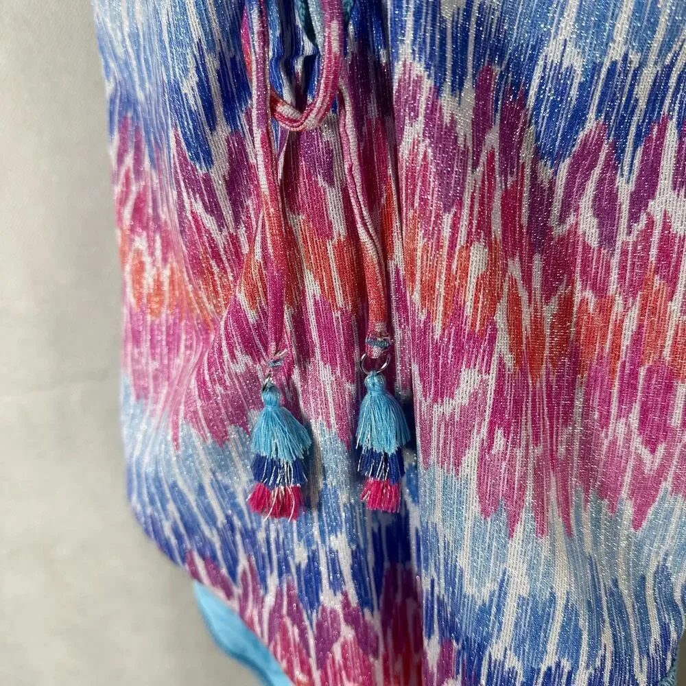 BECCA Joshua Tree One Piece Swimsuit Plunge Neck Adjustable Strap Medium